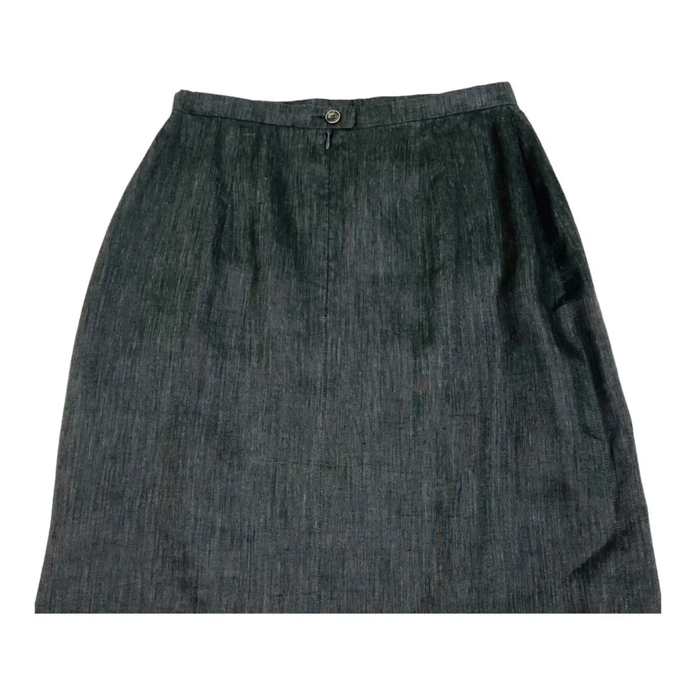 Akris Punto Linen Brown Pencil Skirt - Picture 7 of 12